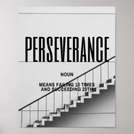 Póster Inspiradora Cita Sobre La Perseverancia