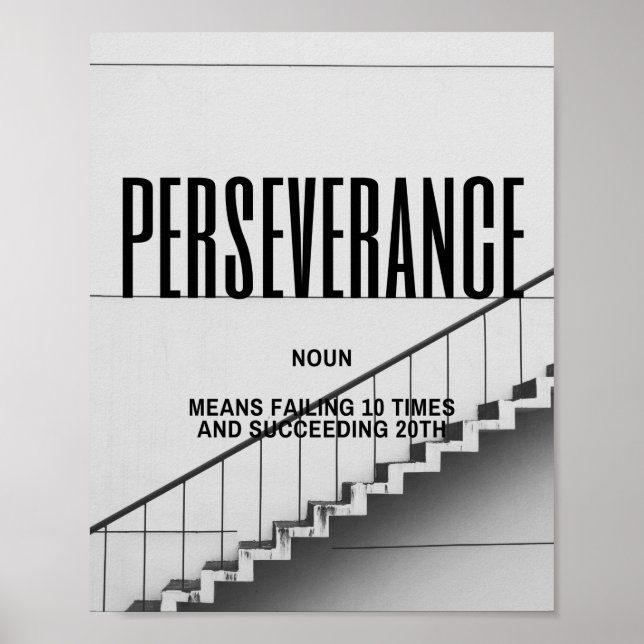 Póster Inspiradora Cita Sobre La Perseverancia (Frente)