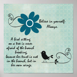 Póster Inspiradora confianza en su propia cita