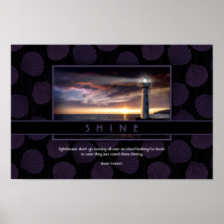 Póster Inspiradora imagen de Ocean Wall con foto de faro
