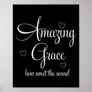 Póster Inspiradora, Increíble Gracia. Faith Tee