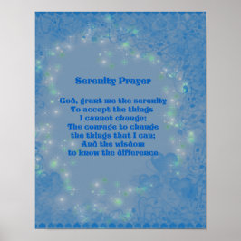 Póster Inspiradora Serenity Prayer Blue Hearts