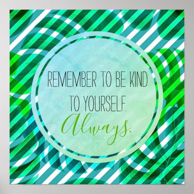 Póster Inspiradoras hojas y rayas tropicales de Monstera (Frente)