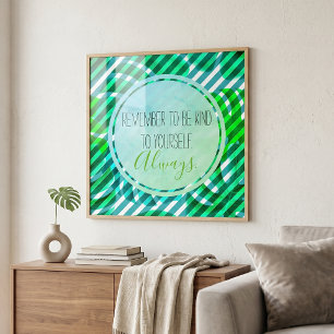 Póster Inspiradoras hojas y rayas tropicales de Monstera