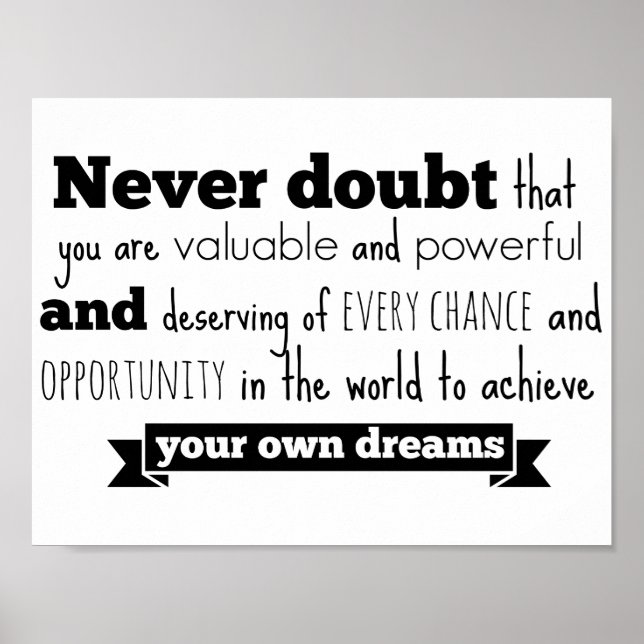 Póster Inspirando a Poster de citas de Hillary Clinton (Frente)