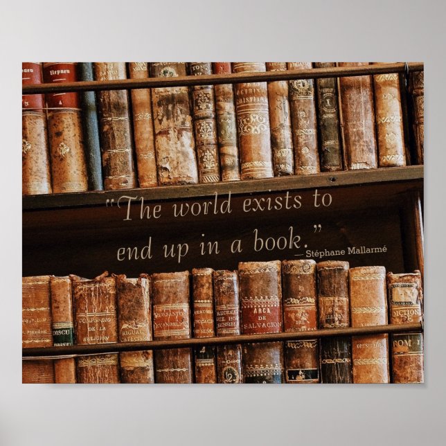 Póster Inspirando cita del libro antiguo (Frente)