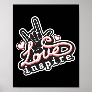 Póster Inspirar Amor Asl Ily Signo de Lenguaje de Señas S