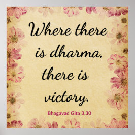 Póster Inspirational Beige Pink Gita Dharma Victory 
