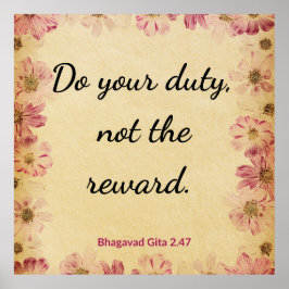 Póster Inspirational Beige Pink Gita Quote Art Print