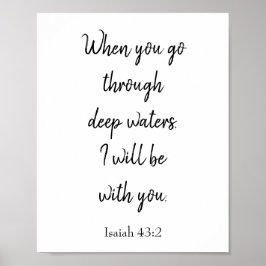 Póster Inspirational Bible Verse I will be with you