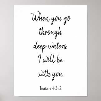 Póster Inspirational Bible Verse I will be with you