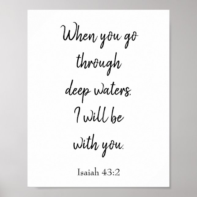 Póster Inspirational Bible Verse I will be with you (Frente)