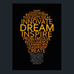 Póster Inspirational Light Bulb custom poster<br><div class="desc">Using the "customize it" function,  you can change (edit) the background color of this item and add your own text if you wish. See my store for more items with this design.</div>
