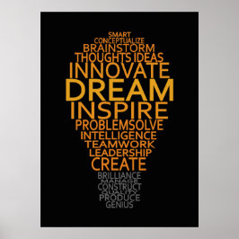 Póster Inspirational Light Bulb custom poster