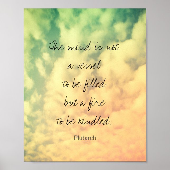 Póster inspirational literary quote  by Plutarch word art (Frente)