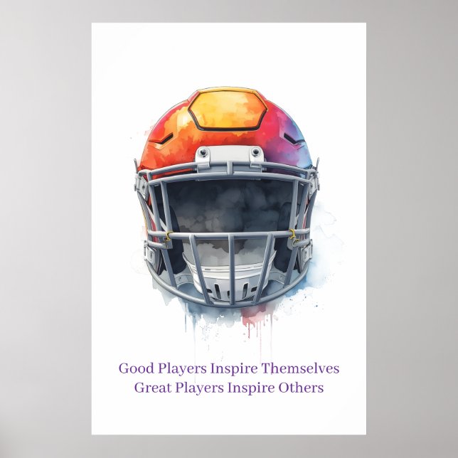 Póster Inspirational Motivational Football Helmet  (Frente)