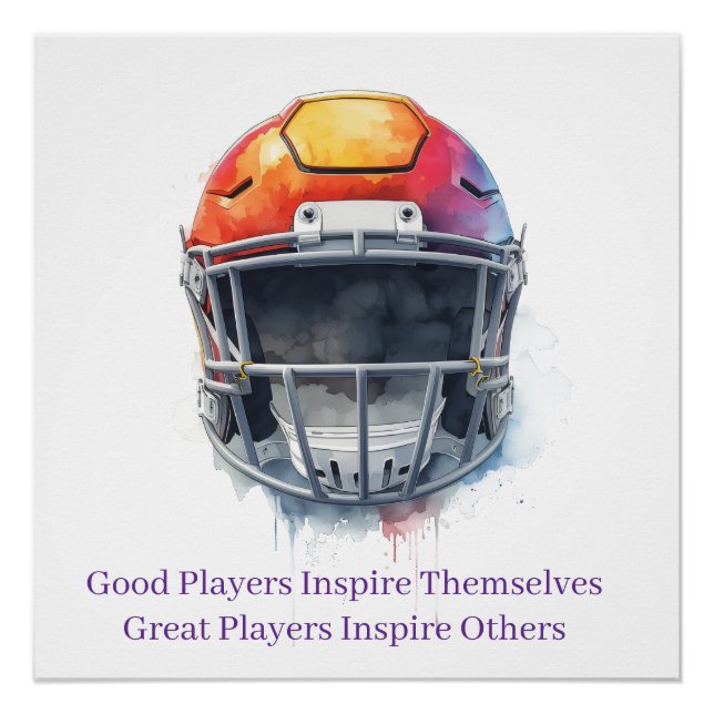 Póster Inspirational Motivational Football Helmet  (Anverso)