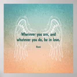 Póster Inspirational Motivational Rumi Quote Angel Wings