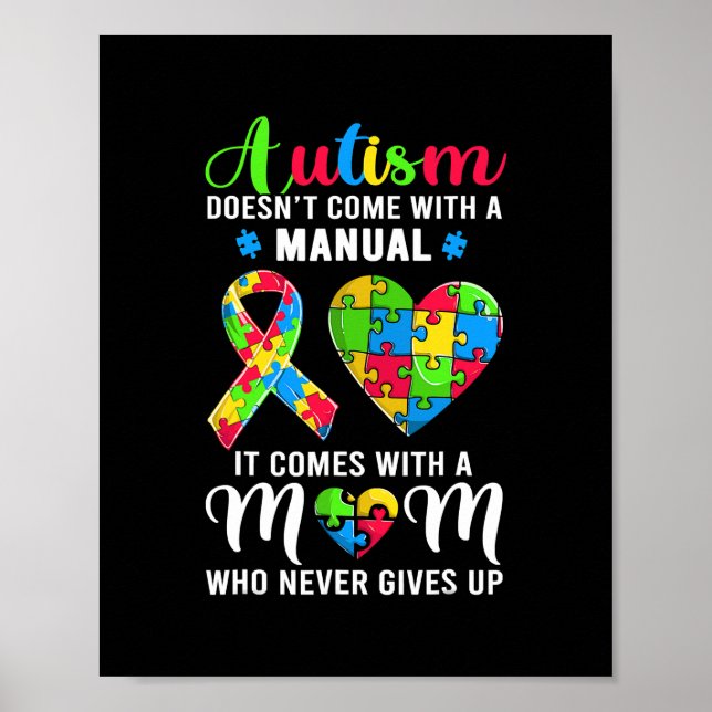 Póster Inspirational Quote Autism Mom Autism Awareness (Frente)