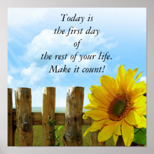 Póster Inspirational Sunflower Poster