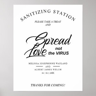 Póster Inspirational Wedding Sanitizing Hand Gel Station