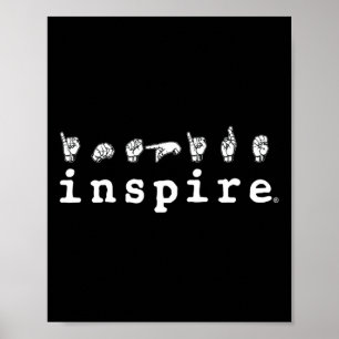 Póster Inspire marca asl lenguaje de Rótulo estadounidens