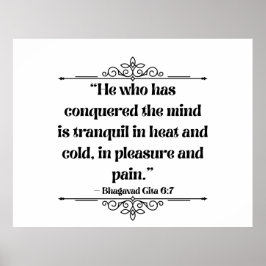 Póster Inspired Grey Minimalist Bhagavad Gita Quote