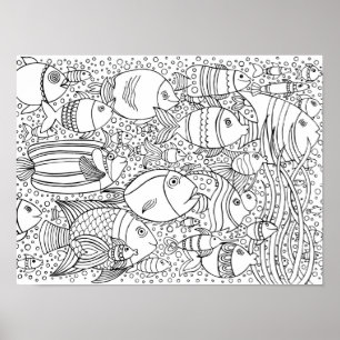 Póster Inspired School Of Fish 2