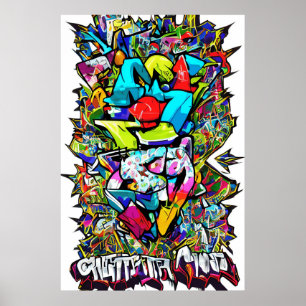 Póster Inspiren graffitis y actúen con esta ONU
