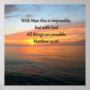 PÓSTER INSPIRING MATTHEW 19:26 DISEÑO DE SUNRISE