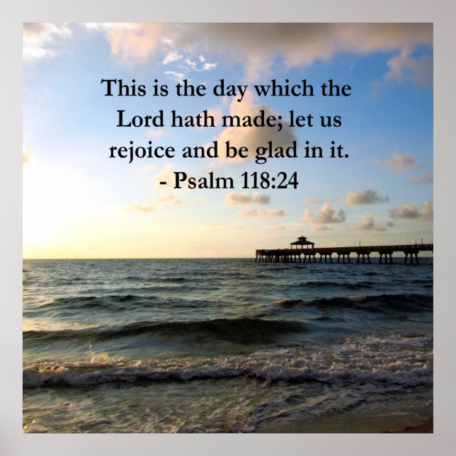 PÓSTER INSPIRING PSALM 118:24 VERSE (Frente)