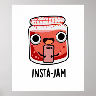 Póster Insta-jam Divertido jam Pun en los medios sociales