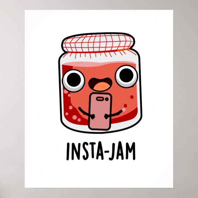 Póster Insta-jam Divertido jam Pun en los medios sociales (Frente)