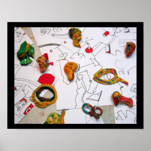 Póster Instalación de micromanetías en el Poster de dibuj