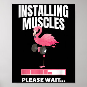 Póster Instalación De Músculos Flamingo Ejercicio De Fitn
