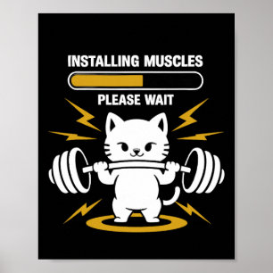 Póster Instalación de músculos Por Favor Espere Gym Cute 