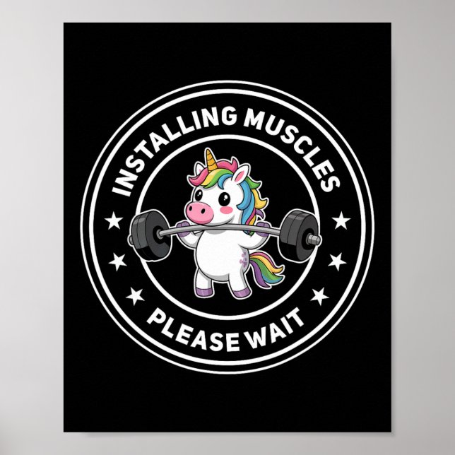 Póster Instalación de músculos Por Favor Espere Un Gimnas (Frente)