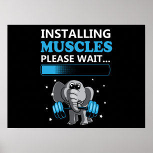 Póster Instalando músculos por favor espere el Gimnasio d