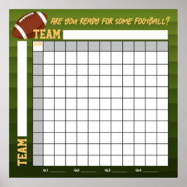 Póster INSTANT DOWNLOAD Football Squares Betting Game
