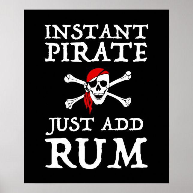 Póster Instant Pirate - Just Add Rum (Frente)