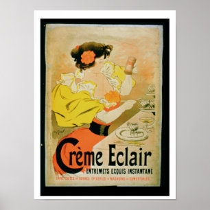 Póster Instante Dessert del Eclair de la nata de la