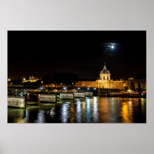 Póster Institut de Francia y Pont des Arts - París