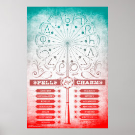 Póster Instrucción de hechizos y encantamientos de Harry 