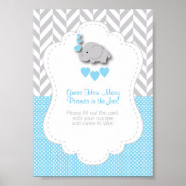 Póster Instrucción de juego para elefantes azules