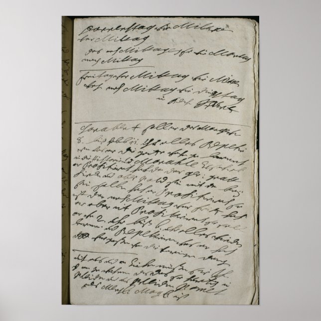 Póster Instrucciones de Friedrich Wilhelm I (Frente)