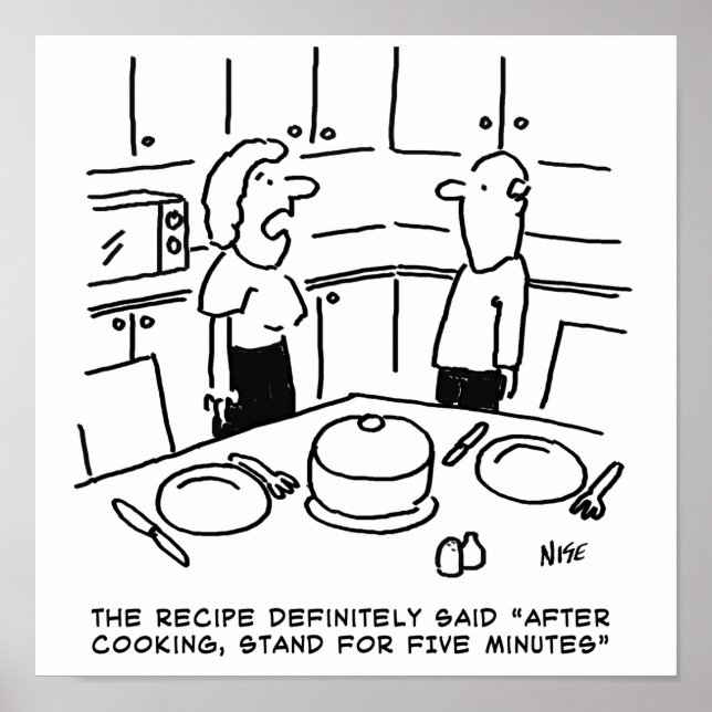 Póster Instrucciones de recetas seguidas de cocinar en un (Frente)