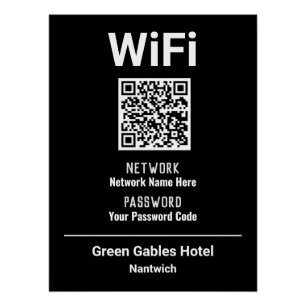Póster Instrucciones de WiFi con código QR
