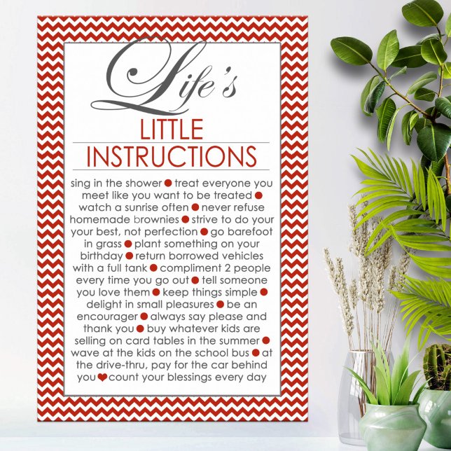 Póster Instrucciones Pequeñas de la Vida Rojo (Subido por el creador)