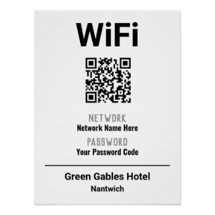 Póster Instrucciones WiFi con código QR