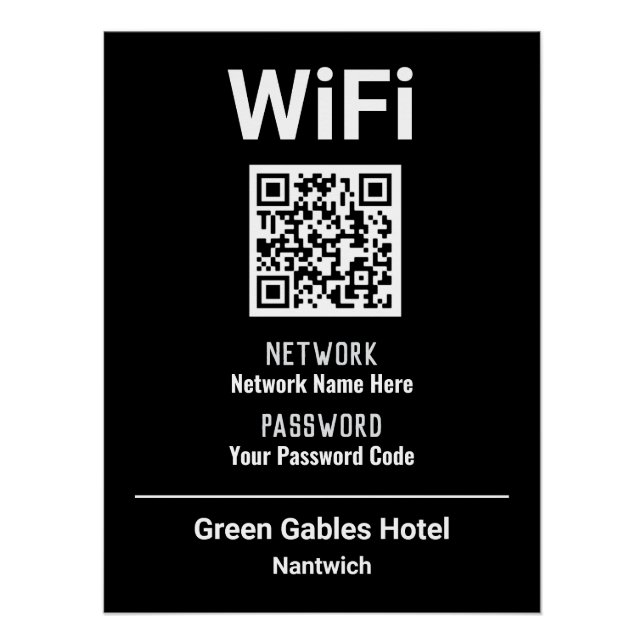 Póster Instrucciones WiFi con código QR (Anverso)